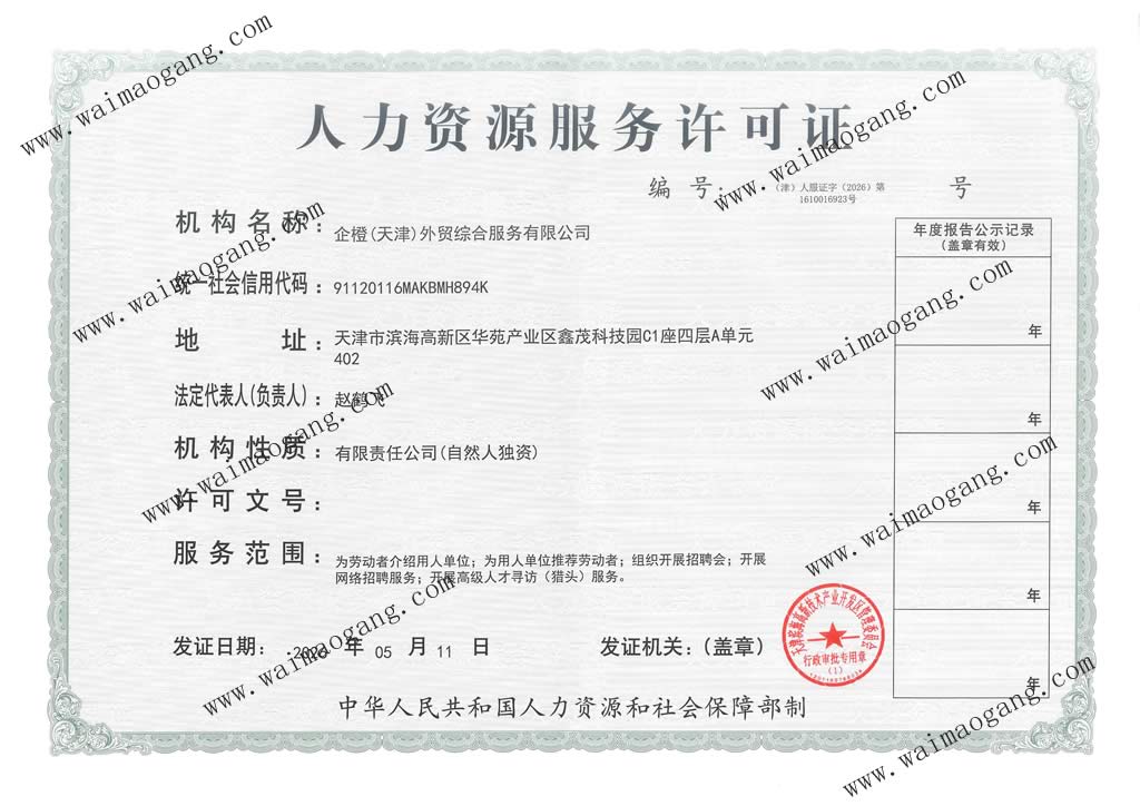 人力资源服务许可证